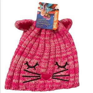 5/$25 NWT Nordic Trail Kids Girls Kitty Cat Knitted Hat Toque